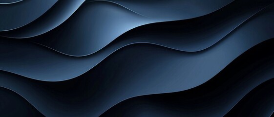 Obraz premium Abstract Dark Blue Wavy Background Modern Design Geometric Shapes