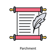 ParchmentVector filled outline icon design illustration. Law And Justice symbol on white background EPS 10 File .