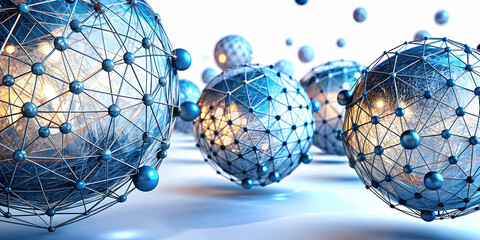 3D Abstract AI chip with glowing pathways on an isolated white background concept as A digital representation of an AI chip with glowing pathways running through it isolated on a white background. The