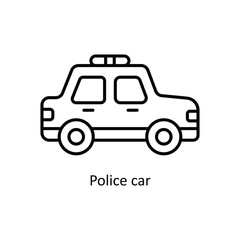 Police Car Vector outline icon design illustration. Law And Justice symbol on white background EPS 10 File .
