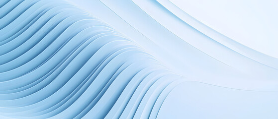 Obraz premium Abstract background with blue and white stripes. Light blue background with soft lines and curves, creating an elegant and modern design for presentation or banner template