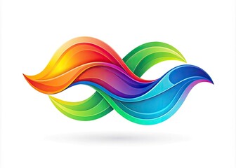 Abstract Flux: Vector logo in a flowing and organic style, characterized by gradients and blending colors, evoking a sense of fluidity.