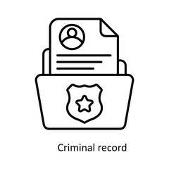 Criminal RecordVector outline icon design illustration. Law And Justice symbol on white background EPS 10 File .
