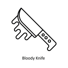 Bloody Knife Vector outline icon design illustration. Law And Justice symbol on white background EPS 10 File .