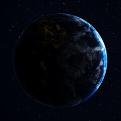 Day and night on planet Earth in space. Image elements furnished by NASA