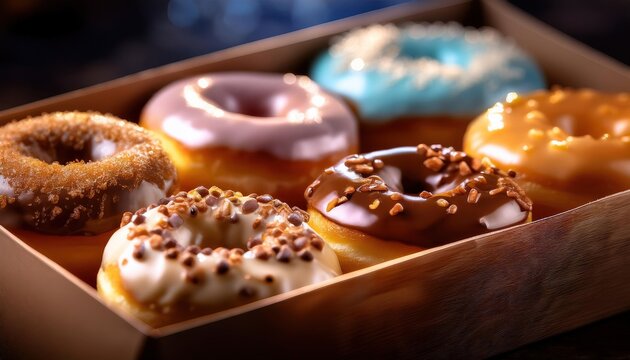 Delicious Assorted Gourmet Donuts in Box