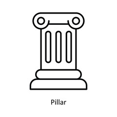 PillarVector outline icon design illustration. Law And Justice symbol on white background EPS 10 File .