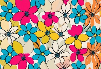 Wallpaper image, colorful floral pattern, detailed and  beautiful patterns