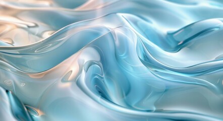 Obraz premium Abstract Water Art, Calming Stream Design, Glass-like Waves on Blue Background