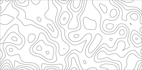 Abstract pattern with lines . Geographic contour map and topographic contours map background. Black and white topography contour lines map isolated on white background.