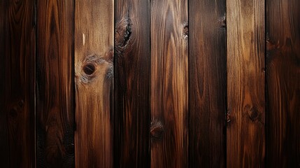 Obraz premium Dark-stained wooden boards with pronounced grain patterns and a smooth finish, offering a rich and sophisticated background