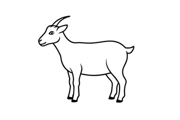 Goat line art vector