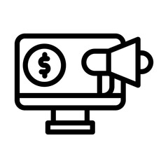 1 campaign line icon illustration vector graphic