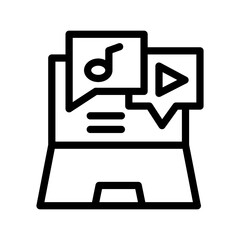 4 media line icon illustration vector graphic