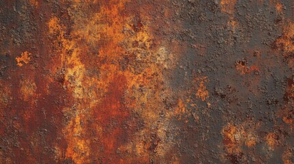 Heavily rusted iron surface with a mix of red, orange, and brown tones, creating a rugged and industrial look