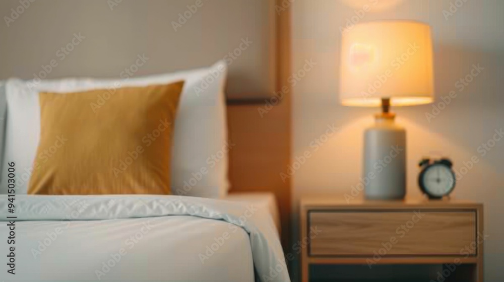 Poster cozy bedside setup for move in day creating a functional and peaceful bedroom space with a lamp alar