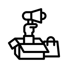 28 product promotion line icon illustration vector graphic