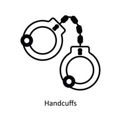 Handcuffs Vector filled outline icon design illustration. Law And Justice symbol on white background EPS 10 File .