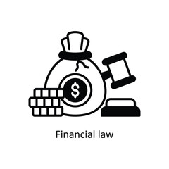 Financial LawVector filled outline icon design illustration. Law And Justice symbol on white background EPS 10 File .