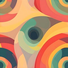 Abstract Background with Curved Shapes and Warm Colors.