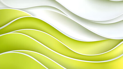 Fototapeta premium Abstract fresh lemon green color background with wavy lines, light white and fade yellow style, flat view, vector illustration, simple, high resolution, minimalist background