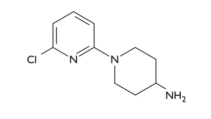 Fototapeta premium sr-57227 molecule, structural chemical formula, ball-and-stick model, isolated image serotonin receptor agonists