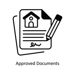 Approved DocumentsVector filled outline icon design illustration. Law And Justice symbol on white background EPS 10 File .