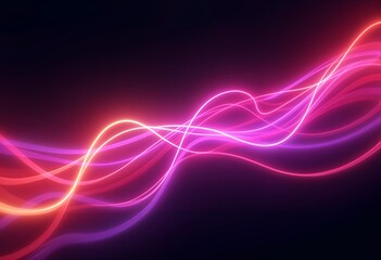 Brightly colored light trails overlapping on a dark background