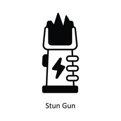 Stun GunVector filled outline icon design illustration. Law And Justice symbol on white background EPS 10 File .