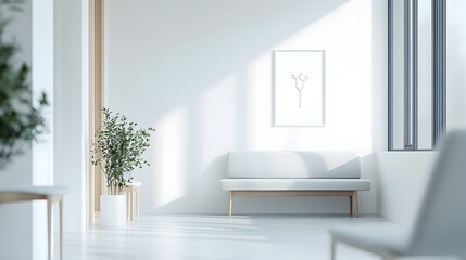 Minimalist and Modern Clinic Banner Featuring Serene Medical Symbol and Sleek Typography