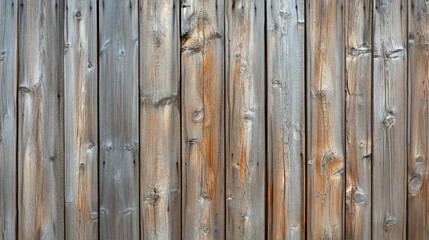 Top view of a wooden fence with vertical planks, showcasing natural weathering and rough textures, ideal for a rustic background
