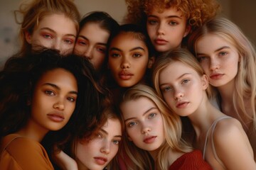 Obraz premium A group of young women smiling and posing together