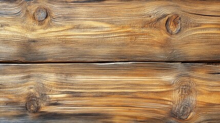 Fototapeta premium Top view of natural wooden boards with visible knots and grain, creating an earthy and organic background