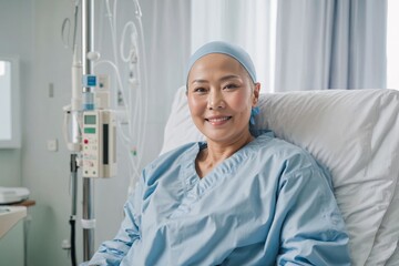 Asian woman, 50 years old, cancer patient