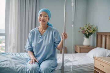 Asian woman, cancer patient