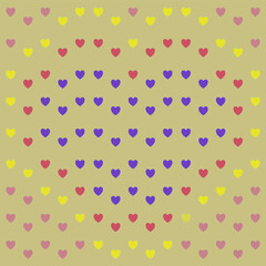 Multicolored heart pattern graphic design