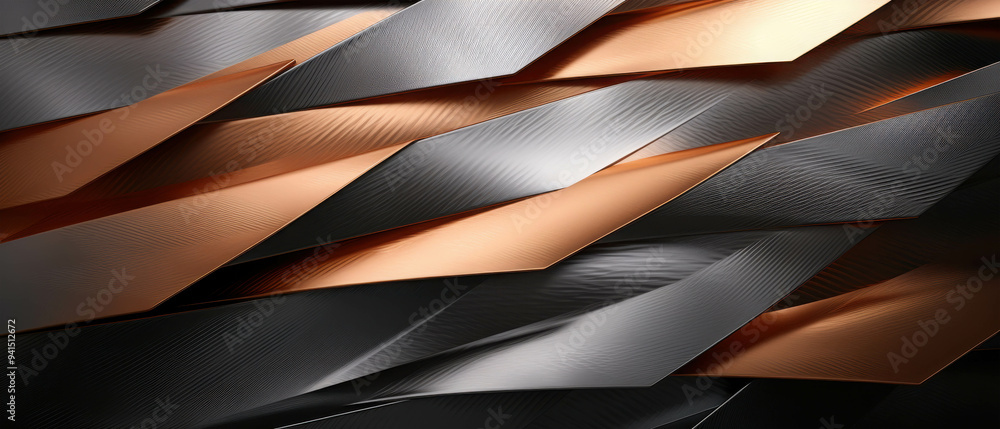 Poster abstract copper & silver geometric pattern: a mesmerizing abstract background featuring a contempora