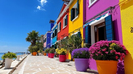 Fototapeta premium Colorful houses of Burano Island, Venice, Italy
