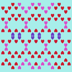 Multicolored heart pattern graphic design