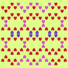 Multicolored heart pattern graphic design