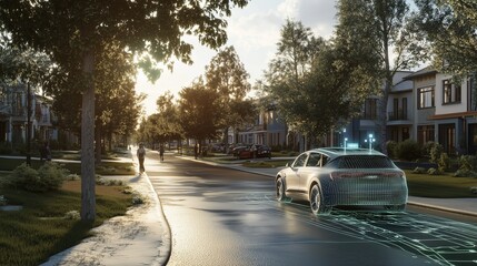Obraz premium Autonomous Car LiDAR Sensing