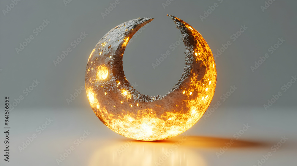 Poster 3d icon as abstract digital art of moon worship with glowing elements for sharad purnima concept as 