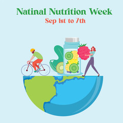 vector graphic of national nutrition month good for national nutrition month celebration. flat design. flyer design