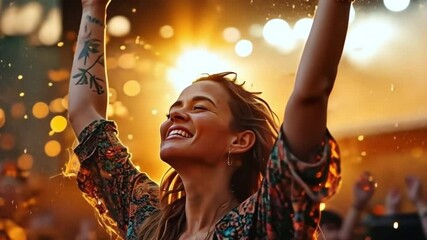 Christian: worshipping with their hands raised
