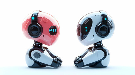 3D Icon as AI natural language processing and customer service concept as An AI natural language processing icon paired with a customer service icon representing the use of AI in enhancing customer se