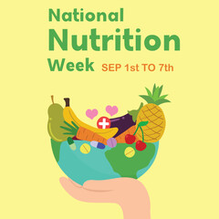 vector graphic of national nutrition month good for national nutrition month celebration. flat design. flyer design