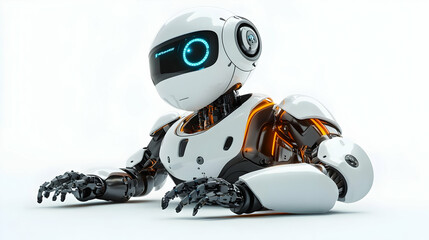 3D Icon as AI robot and assembly line concept as An AI robot icon paired with an assembly line symbolizing the integration of artificial intelligence in automated manufacturing processes ideal for iso