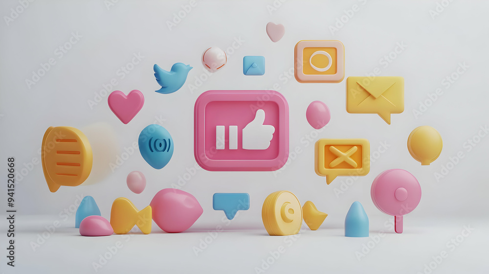 Poster 3d icon as ai sentiment analysis and social listening concept as an ai sentiment analysis icon paire