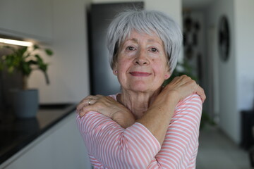 Senior woman feeling self love 