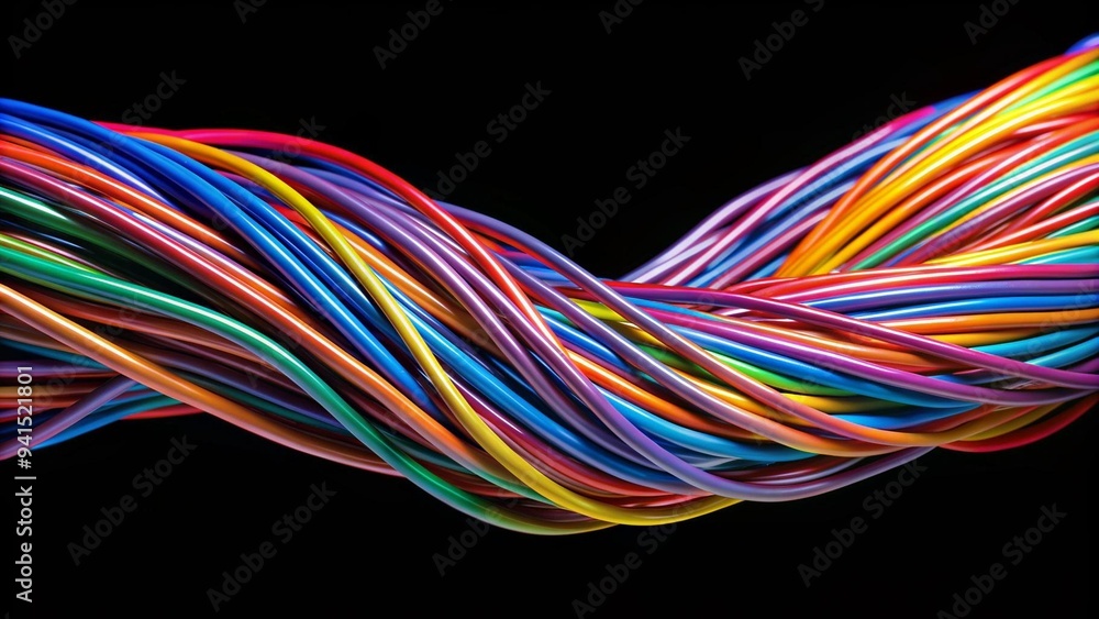 Poster intertwined threads of innovation: a symphony of color in the digital realm ai generated